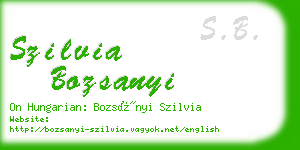 szilvia bozsanyi business card